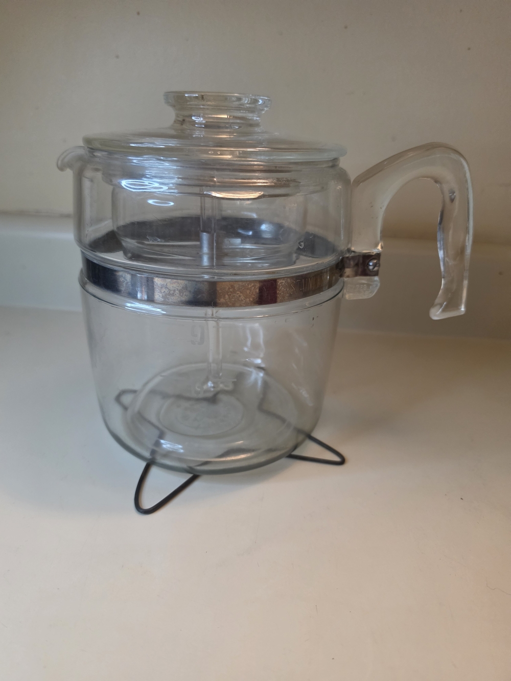 Vintage Pyrex Flameware 9-Cup Glass Coffee Percolator 7759-B - MINT